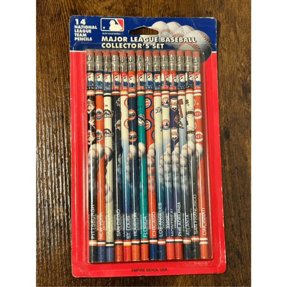 MLB Baseball Collector's Set of 14 National League Sealed Team Pencils 1993- New - Picture 3 of 5